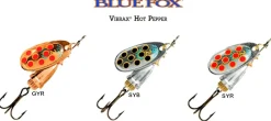 12 Cuillers Blue Fox Vibrax Hot Pepper N° 3 8gr