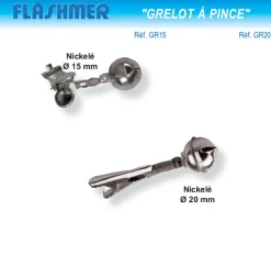 2 Grelots à pince crocodile 20 mm