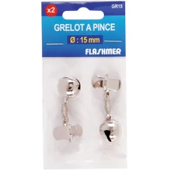 2 Grelots à pince plate 15 mm