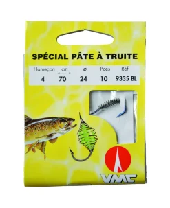 10 Hameçons Montés Water Queen Spécial Pâte à Truite 9335 BL 70 cm