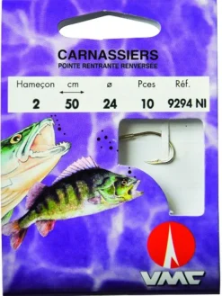 10 Hameçons montés Water Queen spécial carnassier 9294 NI 50 cm