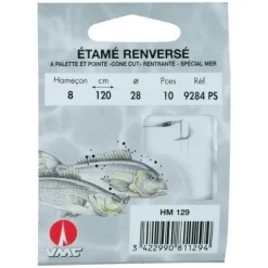 10 Hameçons montés Water Queen etamé renversé 9284 PS 150 cm