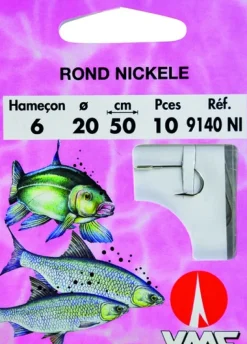 10 Hameçons montés Water Queen rond nickelé 9140 NI 50 cm