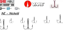 10 Hameçons VMC 8540 Triple Vanadium Rond Nickelé