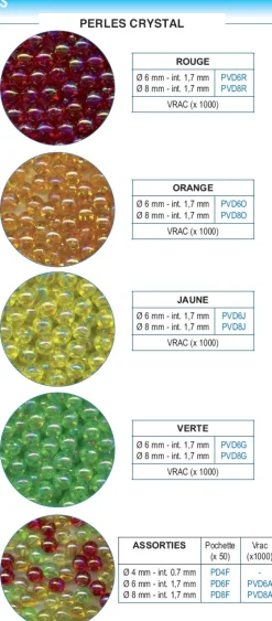 1000 Perles Fluorescentes 8 mm