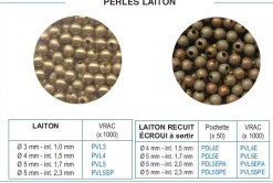 1000 Perles Laiton Recuit