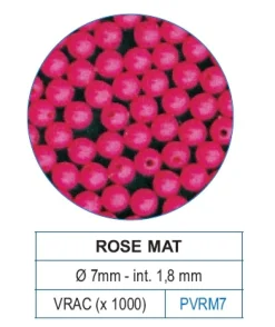 1000 Perles rose mat 7 mm Ø int 1,8mm