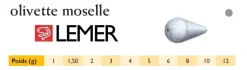 100 Plombs olivette moselle brutes percés