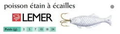 25 Poissons d'etain hameçon triple