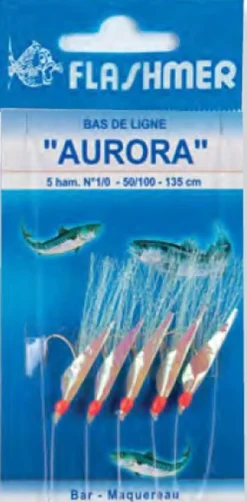 Bas De Ligne Flashmer Aurora 5 Hameçons