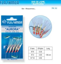 Bas De Ligne Flashmer Aurora 5 Hameçons