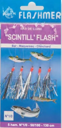 Bas de Ligne Flashmer Scintill Flash 3 Hameçons