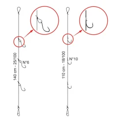 Bas de ligne fluorocarbon 3 Hameçons