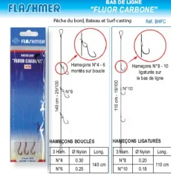 Bas de ligne fluorocarbon 3 Hameçons