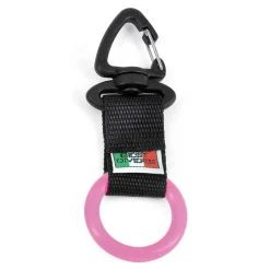 Boucle anneau Best Divers sangle noire à clip Rose