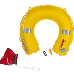 Bouée de sauvetage fer à cheval gonflable avec feu et sifflet Plastimo