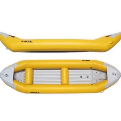 Canoe Kayak gonflable PVC 2 places Aqua Design Vista Jaune Hotdog eau vive