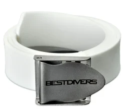 Ceinture de plongée Best Divers Caoutchouc Blanc boucle Inox