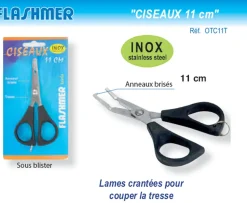 Ciseaux Inox 11 cm Tresse et Anneaux Brisés