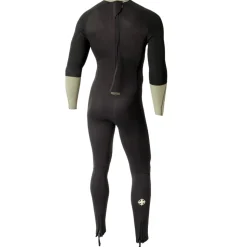 Combinaison longe cote homme Ocean Step Dualzip Steamer 3/2mm Noir-Olive