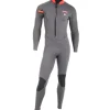Combinaison longe cote homme Ocean Step Dualzip Steamer 4/3mm Gris-Rouge