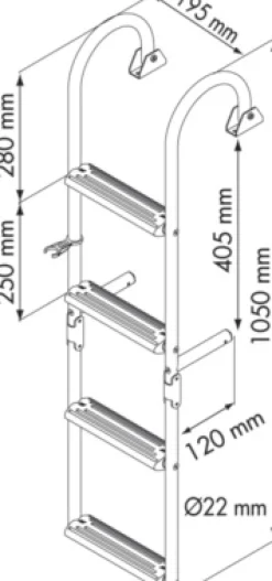 Echelle Bateau escamotable crosses 180° Plastimo