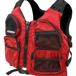 Gilet kayak pêche Aqua Design Kaaki 50N Rouge
