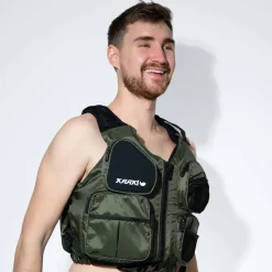 Gilet kayak pêche Aqua Design Kaaki 50N Vert
