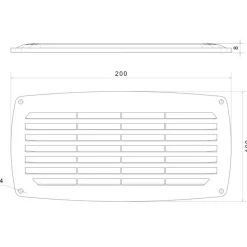 Grille d'aeration Nuova Rade Noir 20 X 10 cm