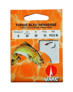 Hameçons Montés Water Queen Forgé Bleu Renversé à Cran Collé et Vernis 9333 BL 50 cm