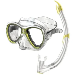 Kit Masque silicone Tuba purge Snorkeling Seac sub Elba Jaune Adulte