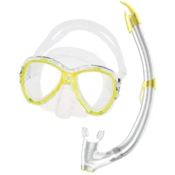 Kit Masque silicone Tuba purge Snorkeling Seac sub Elba Jaune Adulte