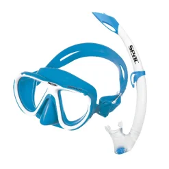 Kit masque tuba silicone Seac Sub Bella Bleu Junior 4-8 ans purge