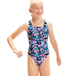 Maillot de bain Digital Allover Leaderback Speedo True Navy/Black/Rose Violet/Bright Yellow