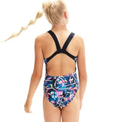 Maillot de bain Digital Allover Leaderback Speedo True Navy/Black/Rose Violet/Bright Yellow