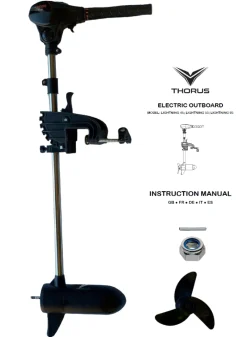 Moteur électrique bateau 12V Thorus Lightning DT 45 LBS