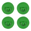 Pack 4 anneaux inox D-Ring avec patch Vert