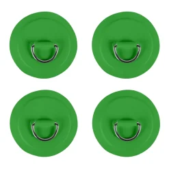 Pack 4 anneaux inox D-Ring avec patch Vert