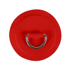 Pack 4 anneaux inox D-Ring avec patch Rouge