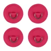 Pack 4 anneaux inox D-Ring avec patch Rose