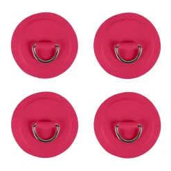 Pack 4 anneaux inox D-Ring avec patch Rose