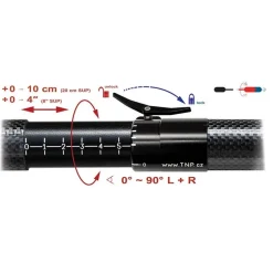 Pagaie kayak TNP Wolferine Vario Pro Skypole - fibre carbone - 2 parties - 210/230 cm