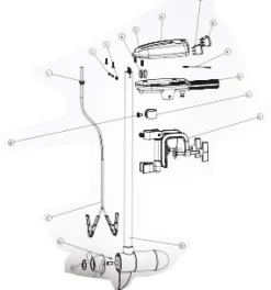 Pièce détachée pour moteur Rhino Cobold 18LBS- Pièce N°12: Fixation moteur