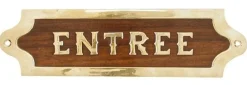 Plaque de porte Décomarine Bois/laiton