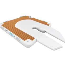 Plateforme gonflable bateau Yachtbeach en teak pour foil
