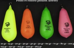 Plombs Arlesey Plastifiés Lemer Orange Phospho 130 gr