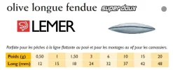 Plombs Lemer Olives longues fendues
