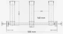 Porte canne Seanox 3 tubes