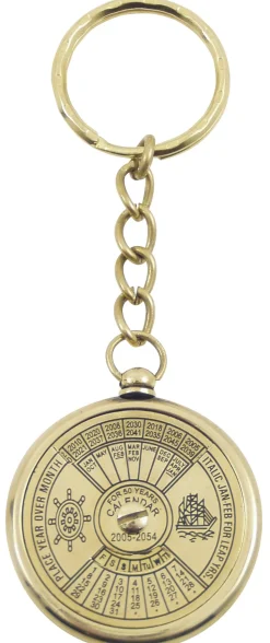 Porte clés Décomarine calendrier perpetuel 50 ans - Laiton brillant
