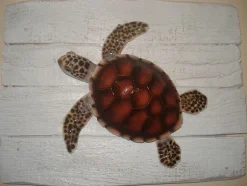 Sculpture Tortue Verte sur Cadre